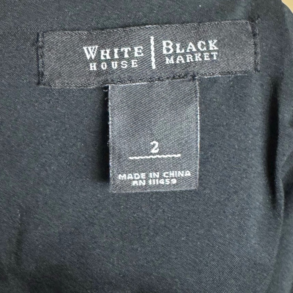 WHBM Elegant Tweed Mini Skirt with Chain Detail in Shimmery Black Size 2 - Picture 5 of 6